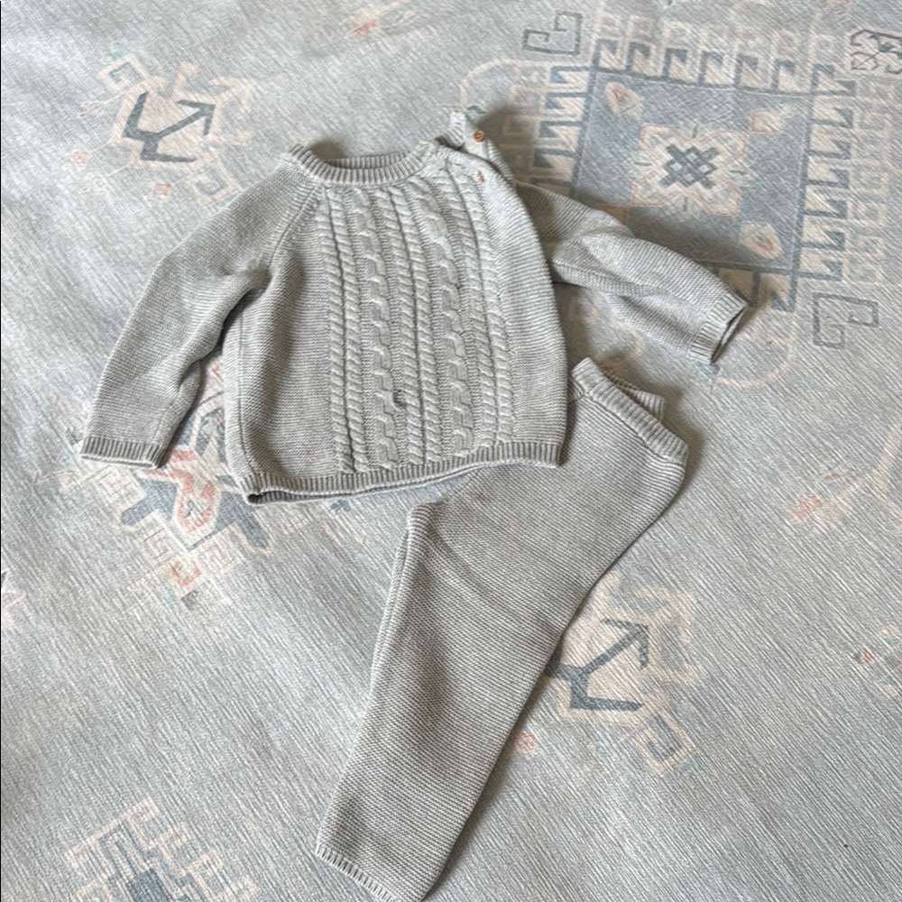 Carters gray knit baby set